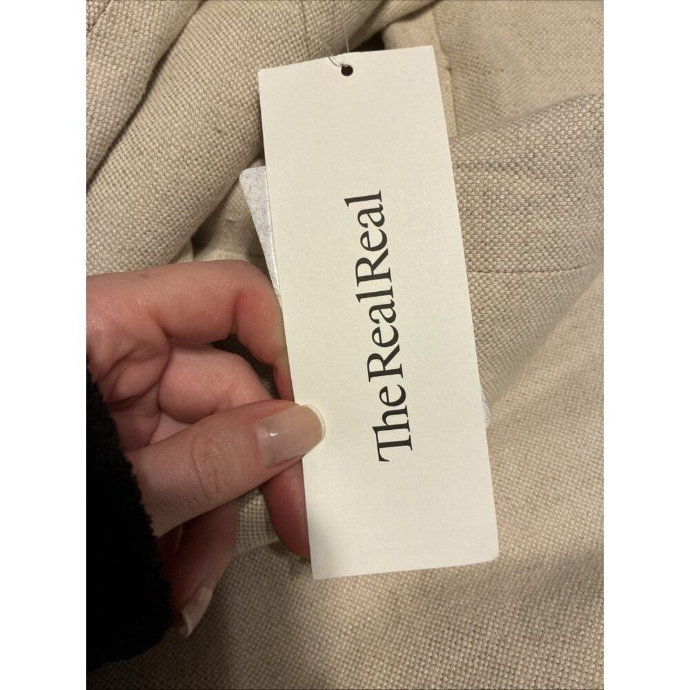 Prada Authentic Solid Light Beige Linen Cotton Ta… - image 6